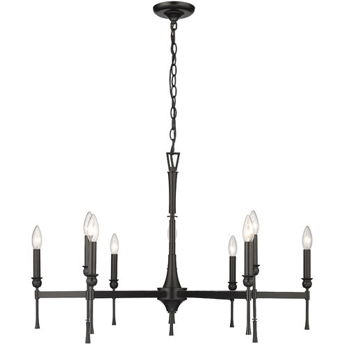 Landon 9 Light 34 inch Matte Black Chandelier Ceiling Light